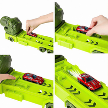 Load image into Gallery viewer, Portable Dinosaur Race Track Truck Toy Car with 6 Race Cars Carrier Transport Truck Vehicles Toys Set Gift for Kids
