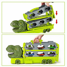 Load image into Gallery viewer, Portable Dinosaur Race Track Truck Toy Car with 6 Race Cars Carrier Transport Truck Vehicles Toys Set Gift for Kids
