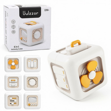 Load image into Gallery viewer, 6-in-1 Activity Cube Toy-Montessori Sensory Learning Cube with Spinner, Switch, Knob &amp; Slider |Early Educational Development Toy for Toddlers 12 Months+
