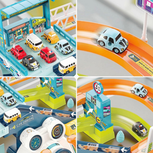 Load image into Gallery viewer, Car Garage Tracks Simulation Steering Wheel Toy Set Vehicle Playsets with Musical Puzzle Car Tracks Gifts for Child
