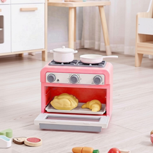 Load image into Gallery viewer, Children’s Toy Oven Kitchen Set with Lights, Sounds, Colour‑Changing Food &amp; Accessories – Ages 3+ (pink)
