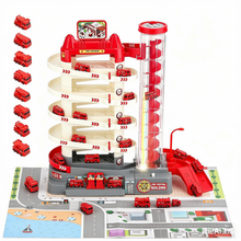 Load image into Gallery viewer, Fire Control Garage Toy Set for Kids with Sound &amp; Light Effects, Fire Rescue Building Playset with Electric Elevator, Perfect Christmas &amp; Birthday Gift for Boys and Girls Aged 3+
