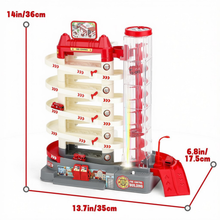 Load image into Gallery viewer, Fire Control Garage Toy Set for Kids with Sound &amp; Light Effects, Fire Rescue Building Playset with Electric Elevator, Perfect Christmas &amp; Birthday Gift for Boys and Girls Aged 3+
