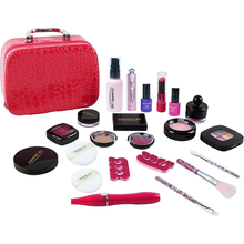 Load image into Gallery viewer, Makeup Toy Set 23 Pieces Safe Non-Toxic Pretend Cosmetic Beauty Set with Glamour Vanity Carry Case Beauty Kit Role Play Gift for Kids
