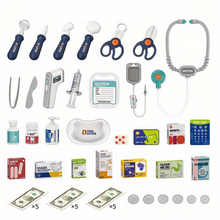 Load image into Gallery viewer, Doctor Kit for Kids, Pretend Medical Counter Set, Kids Medical Station with Stethoscope and Medical Toy Play Set, Educational Role Play Toys Christmas Birthday Gift for Kids Age 3+
