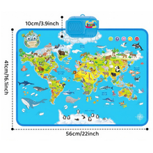 Load image into Gallery viewer, Interactive Talking World Animal Map for Kids-105+ Animal Sounds &amp; Facts-Educational Touch Poster Toy -Learn Geography, Animals &amp; Fun Quizzes- Learning Toy for Kids Aged 3+
