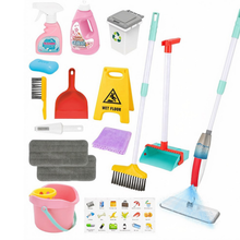 Load image into Gallery viewer, Kids Cleaning Toy Set, Pretend Play Cleaning Kit with Spray Mop, Broom, Dustpan, Recycling Bin &amp; Accessories, Realistic Household Role Play Toys for Boys &amp; Girls Aged 3+
