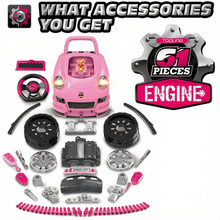 Load image into Gallery viewer, Pink Take Apart Building Truck Pretend Play Realistic Mechanic Toy w/Remote Control Key Gift	with Sound and Light Functions
