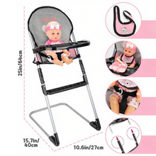 Load image into Gallery viewer, Complete Doll Care Set with Cot, High Chair &amp; Carry Bag – Pretend Nursery Play for Kids 3+
