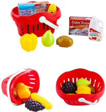Load image into Gallery viewer, Cash Register for Kids, Toy Till Cash Register with Scanner, Credit Card ,Play Food ,Money and Groceries Shopping Basket for Boys and Girls
