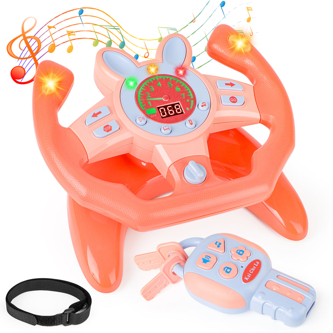 Kids Car Driving Simulated Toy with Light and Music Early Education Pretend Play Toys Steering Wheel Toy for Boys and Girls