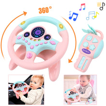 Load image into Gallery viewer, Steering Wheel for Car Backseat Pretend Driving Simulated Driving Steering Wheel Toy Light and Music Educational Gifts for Kids Pink
