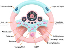 Load image into Gallery viewer, Steering Wheel for Car Backseat Pretend Driving Simulated Driving Steering Wheel Toy Light and Music Educational Gifts for Kids Pink

