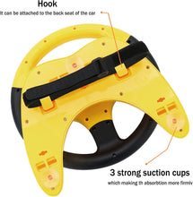 Load image into Gallery viewer, Steering Wheel for Car Backseat Pretend Driving Simulated Driving Steering Wheel Toy Light and Music Educational Gifts for Kids- Yellow
