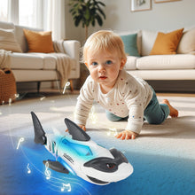 Load image into Gallery viewer, Electric Crawling Shark Toy for Toddlers Interactive Mechanical Shark with Lights &amp; Music And Automatic Obstacle Perfect Birthday Gift for Boys and Girls Ages 1-5, Fun with Swinging Fin and Tail
