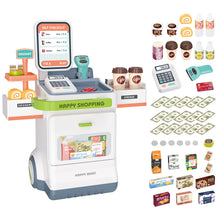 Load image into Gallery viewer, 47PCS Simulation Cash Register Toy Pretend Supermarket Cart Shopping Toys  Grocery Store Food Accessories Christmas Birthday Gift-SPM-NW
