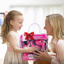 Load image into Gallery viewer, Hairdressing and Vanity Handbag Beauty Set Girls Styling Pretend Makeup and Hair Accessories Playset Including Hairdryer Toy and Curlers
