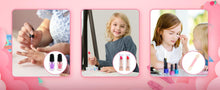 Load image into Gallery viewer, Kids Pink Beauty Make-Up Dresser Set – Foldable Vanity with Mirror, Light-Up Music, and Complete Makeup Accessories for Girls, Perfect for Pretend Play and Role-Playing Fun, Gift for Ages 3+
