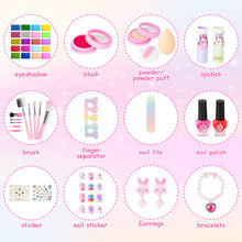 Load image into Gallery viewer, 56 Pieces Children Makeup Kit Washable Cosmetics for Princesses Kids
