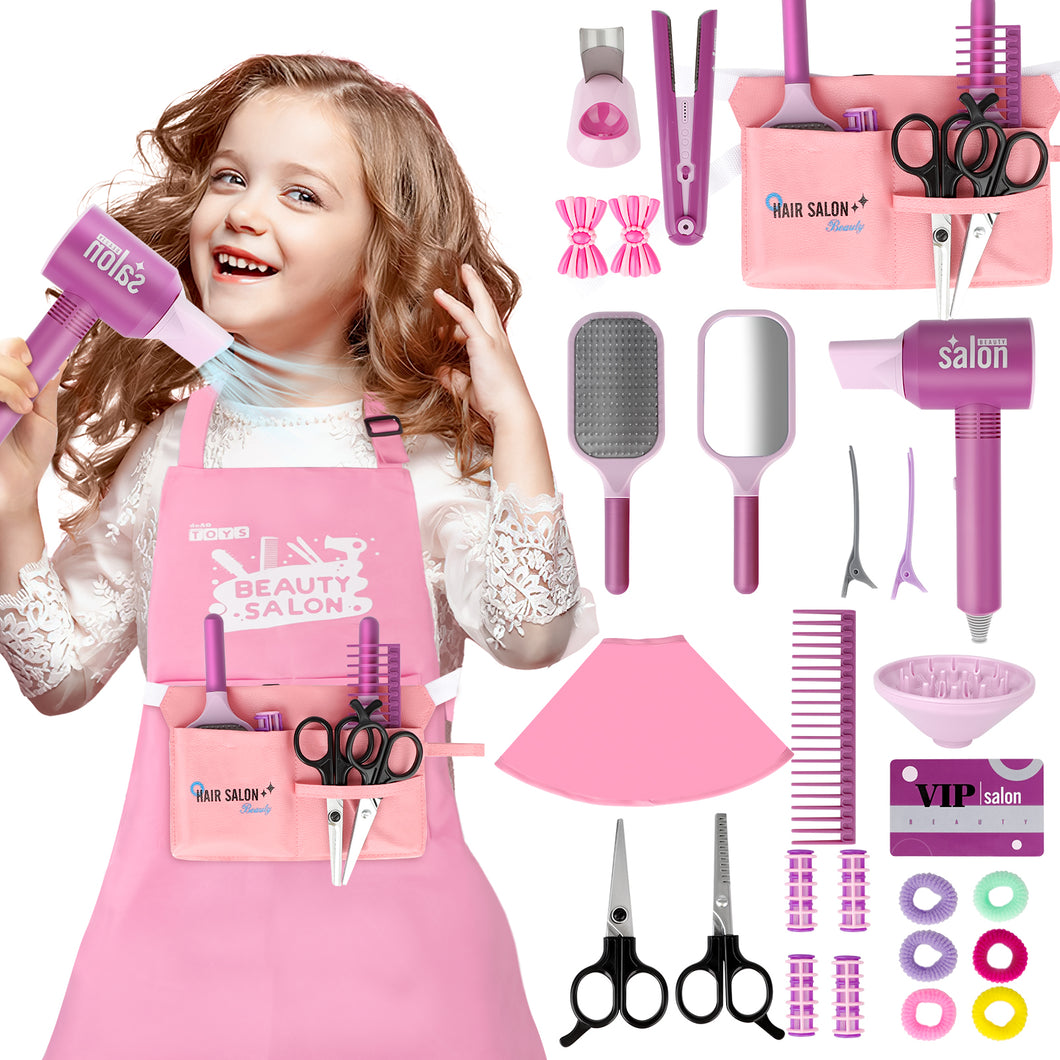 27PCS Hair Salon Toys Sets Hairdressing Toy Role Play Stylist for Child 3+