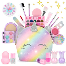 Load image into Gallery viewer, Kids Real Makeup Sets Toys Washable Make Up Set for Little Princess Cosmetic Set with Makeup Bag for Birthday Gifts for 3-12 Girls
