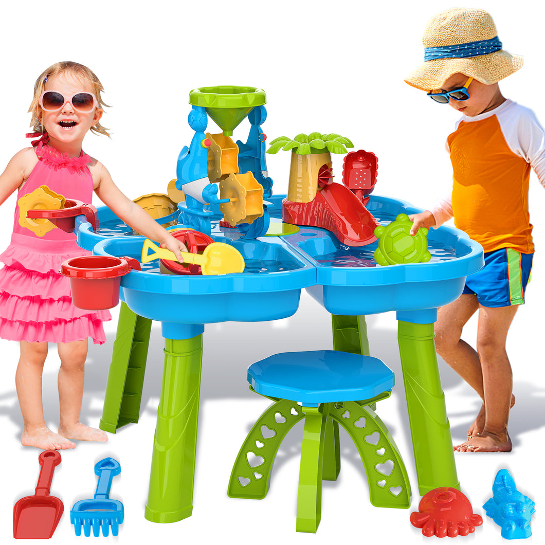 Activity Sand Water Table Toy Sensory Play Table for Toddlers Outdoor Summer Beach Toys Gift for Kids Girls Boys