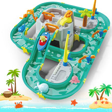 Load image into Gallery viewer, Water Surfing Adventure Playset – Interactive Water Table with Floating Boats, Fishing Game, and Drifting Tracks for Kids&#39; Sensory &amp; STEM Learning Fun
