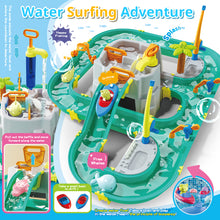 Load image into Gallery viewer, Water Surfing Adventure Playset – Interactive Water Table with Floating Boats, Fishing Game, and Drifting Tracks for Kids&#39; Sensory &amp; STEM Learning Fun
