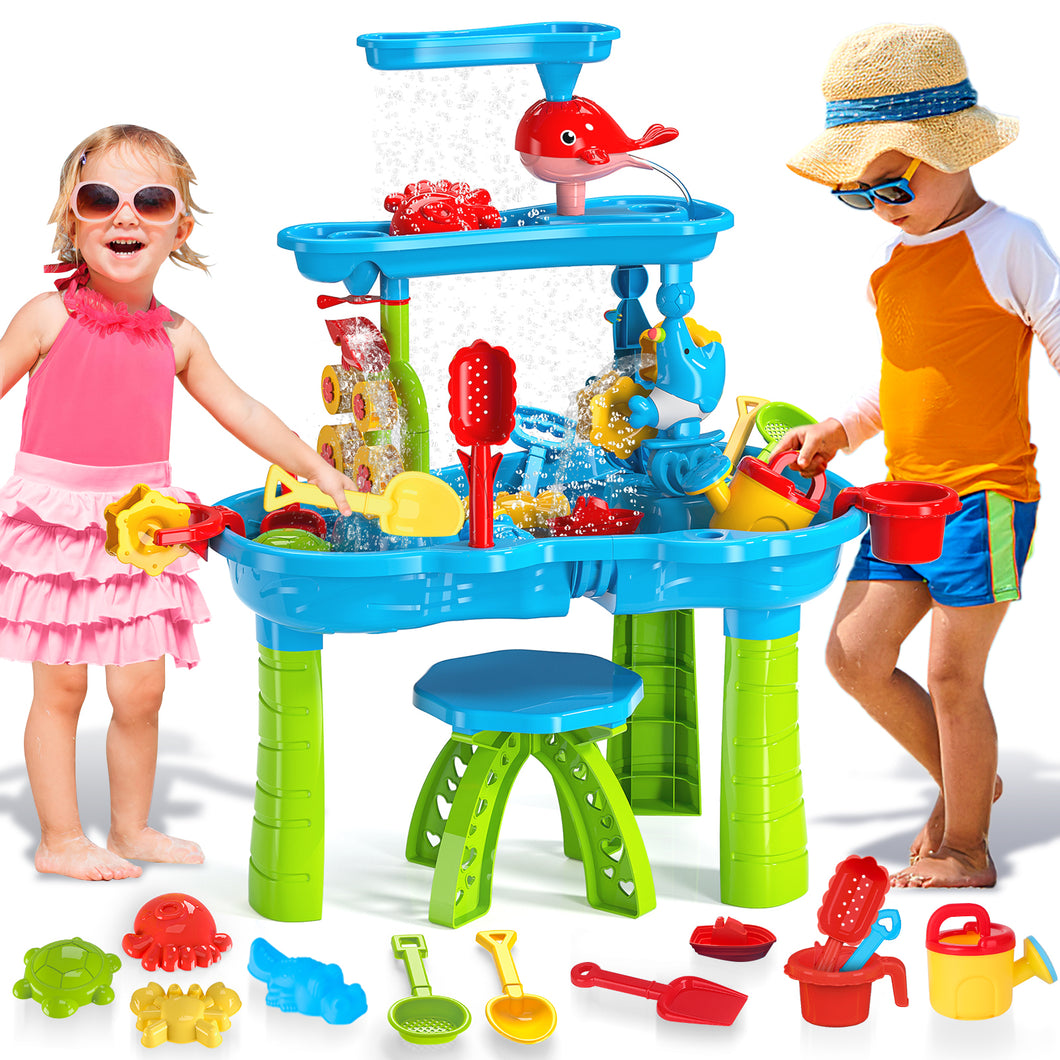 Outdoor Activities Play Table Sand and Water Table Children Garden Toy Beach Play Set Summer Toys for Girls Boys