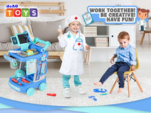 Load image into Gallery viewer, Multi-purpose Doctors Trolley Set for Kids Medical Centr Playsets Medical Tools Role Play Toy Educational Doctor Playset for Girls and Boys age 3-12
