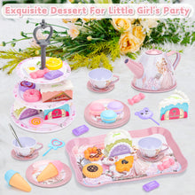 Load image into Gallery viewer, Magical Princess Tea Party Set for Kids - Adorable  Design with Carry Case, Durable Tin Tea Set, Smooth Edges, and Bright Colors - Perfect Gift for Girls&#39; Pretend Play, Birthday Parties, and Family Fun
