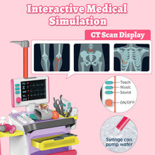 Load image into Gallery viewer, Doctor Kit for Toddlers, Kids Pretend Medical Station Set with Mobile Cart, Height Measuring Rod, Thermometer, Stethoscope, Educational Preschool Toys for Girls Boys Gift

