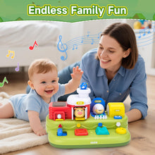 Load image into Gallery viewer, Farm Animal Pop-Up Activity Toy with Music and Sounds Interactive Baby Toddler Sensory Learning Playset Push Press Flip Turn Buttons Educational Gift for Ages 12M+
