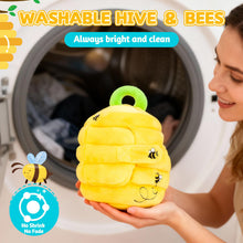 Load image into Gallery viewer, My First Honeybee Soft Plush Playset Interactive Hide &amp; Seek Beehive Toy for Babies &amp; Toddlers 5 Plush Bees &amp; Squeezable Hive Montessori Early Learning Gift for 1-3 Years
