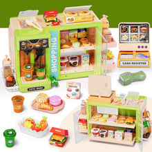 Load image into Gallery viewer, Supermarket Playset Deluxe Grocery Store with Cash Register &amp; Coffee Maker  Educational Role Play Toy for Toddlers &amp; Kids (Green or Pink)
