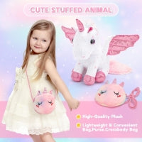 Load image into Gallery viewer, Unicorn Plush Toy Gift Set – 33‑in‑1 Creative Play Bundle with Diary, Colouring Book, Stickers &amp; Accessories – Birthday Gift for Girls Ages 3–10
