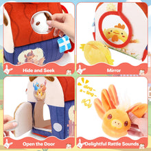 Load image into Gallery viewer, Plush Barn with Stuffed Farm Animals, Rattle,Crinkle Paper &amp; Baby Mirror - Montessori- Inspired Sensory Toys for 6 Month+ Infants, Toddler Balls 1-3 Years -Ideal Gifts for 1 Year Old Boys &amp; Girls
