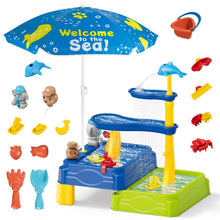 Load image into Gallery viewer, Kids Water Table Toy, 3-Tier Dolphin Waterfall Play Table with Sand &amp; Water Play Accessories, Outdoor Summer Backyard Water Toys for Toddlers
