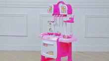 Load and play video in Gallery viewer, &#39;My Little Chef&#39; Miniature Kitchen Playset Role Playing Game with Light and Sound Water Features Christmas Gift Toys PINK-KC-SP
