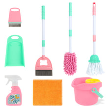 Load image into Gallery viewer, Household Cleaning Pretend Play Toy Set Housekeeping Broom Mop Duster Dustpan Brushes Cleaning Role Play Tools Gifts for Boys Girls
