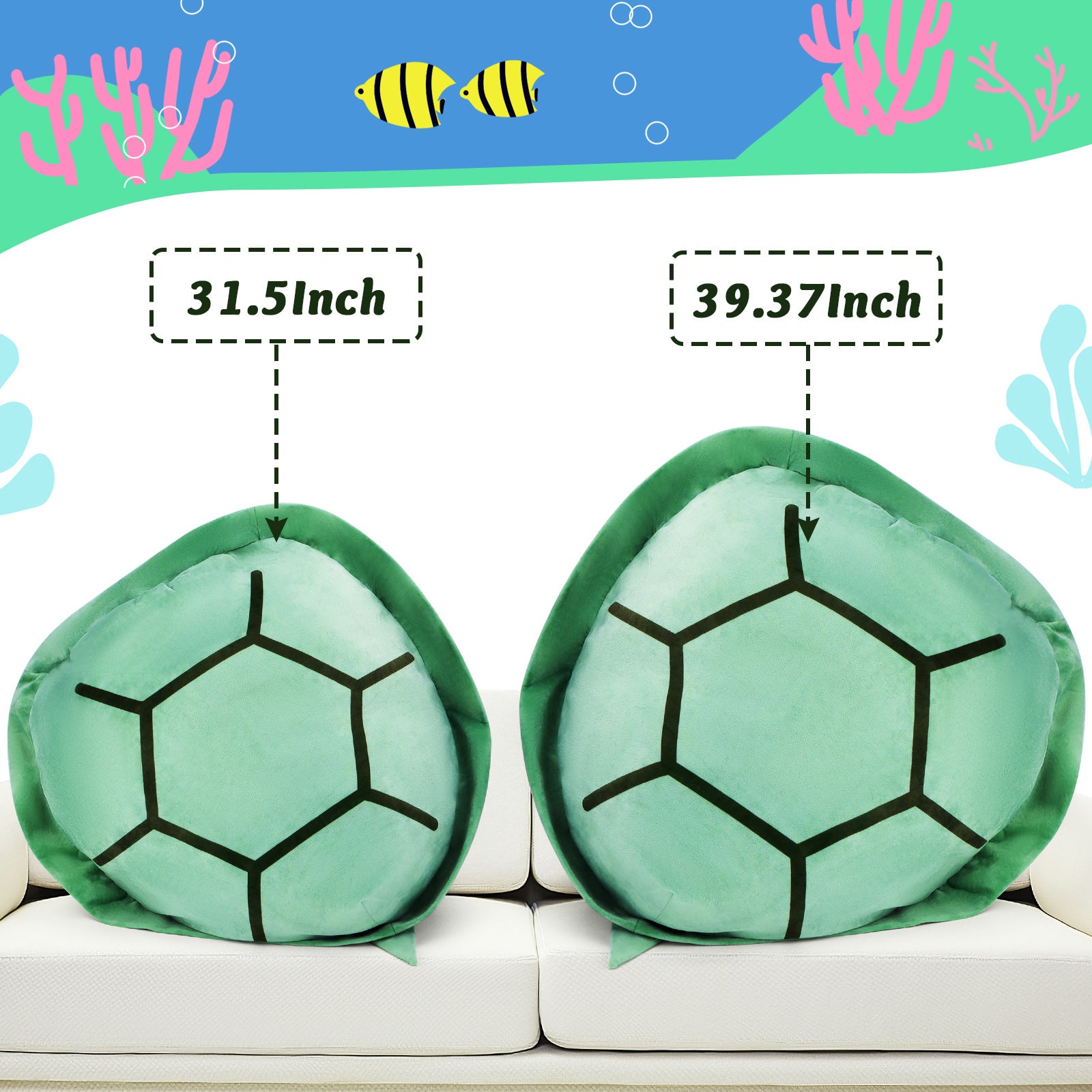 80CM Wearable Turtle Shell stuffed Animal Large Toy Plush Pillow Inclu ...