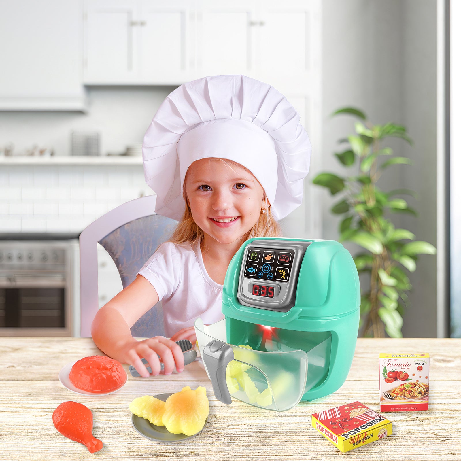 Kids Air Fryer Kitchen Toy Playhouse Role-Play Food Cooking Toy