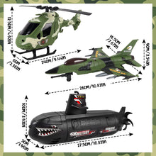 Load image into Gallery viewer, Army Men Action Figures Toy with Military Vehicles Helicopter Boat Aircraft Toys Playset Toy Soldiers Army Gift for Birthdays Christmas
