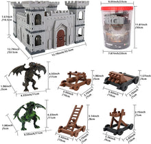 Load image into Gallery viewer, 76 Pcs Ancient Wars Play Set w/Castle Soldiers Shield Cart Ladder Flying Dragon Battlefield Accessories War Figures Toys Gift for Kids-AM9
