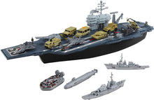 Load image into Gallery viewer, Model Ship Aircraft Carrier with Small Scale Model Planes, Trucks, Helicopter, Tank, Submarine, Battle Shops &amp; Action Figures Included-APCZ
