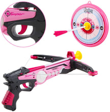 Load image into Gallery viewer, Toy Crossbow Set with Target Suction Cup Arrows and Target Board – Great Indoor and Outdoor Target Games for Kids (Pink)-AR-P
