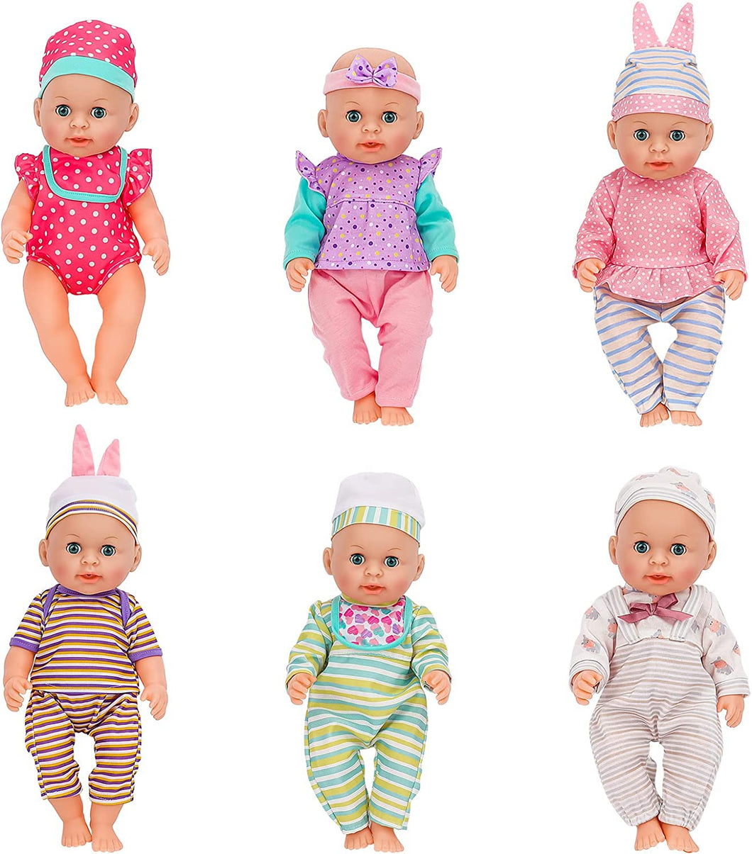 6 Set Dolls Clothes Outfits for 12 to 16 Inch Baby Dolls Toys Dress-Up Fashion Baby Doll Clothes Accessories for New Born Baby Dolls