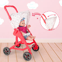 Load image into Gallery viewer, Baby Doll Stroller Set Pushchair Doll Playset with Soft Smooth 13 Inch New-born Realistic Doll Great Nurturing Nursery Role Play Set-BD-C8-U

