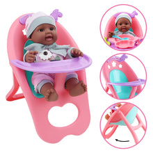 Load image into Gallery viewer, 12&#39;&#39; My First Baby Doll’ 15 Pcs Baby Doll Play Set with Miniature Crib Mobile High Chair Feeding Accessories Kids Toys Christmas Gift-BD-S16B
