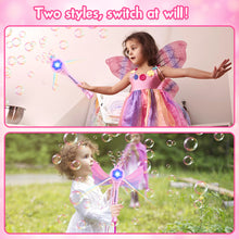 Load image into Gallery viewer, Bubble Machine for Kids Princess Bubble Wand Blower with Musical &amp; Light Up Bubble Toys Outdoor Indoor Christmas Birthday Gift
